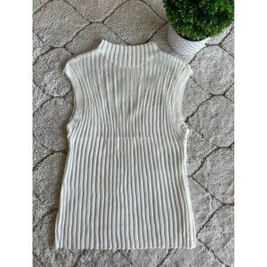 DAIMARAN Parma Women's Crop Top Mesh White High Neck Size M